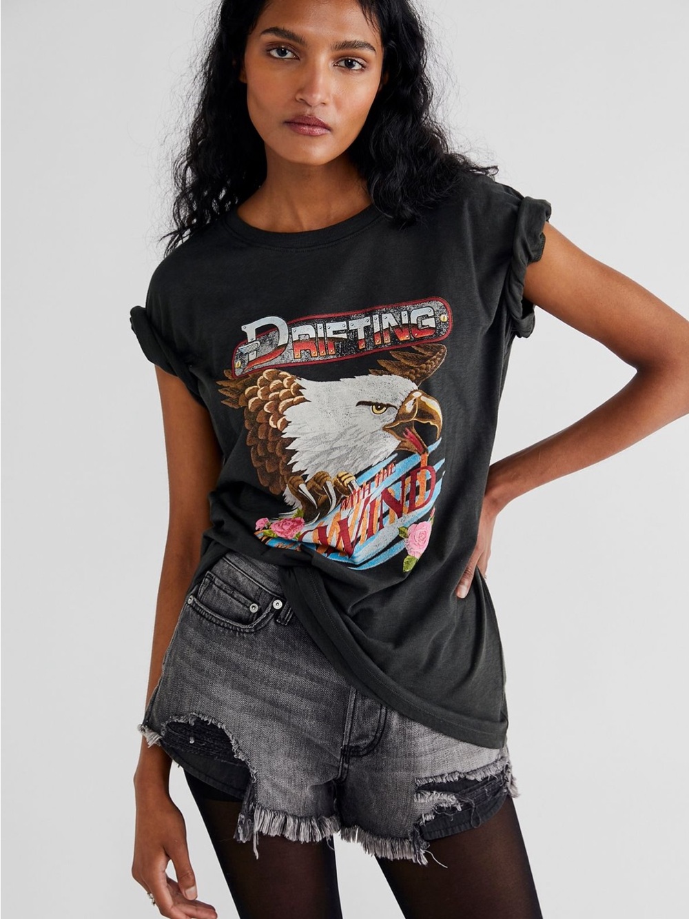 Spell Wind Drifter biker tee M organic cotton oversized